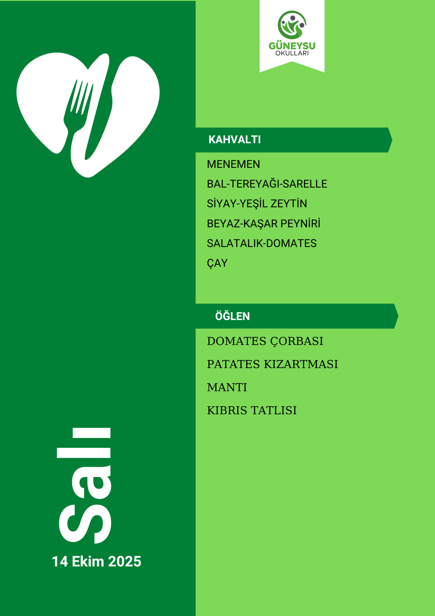 Salı Menüsü