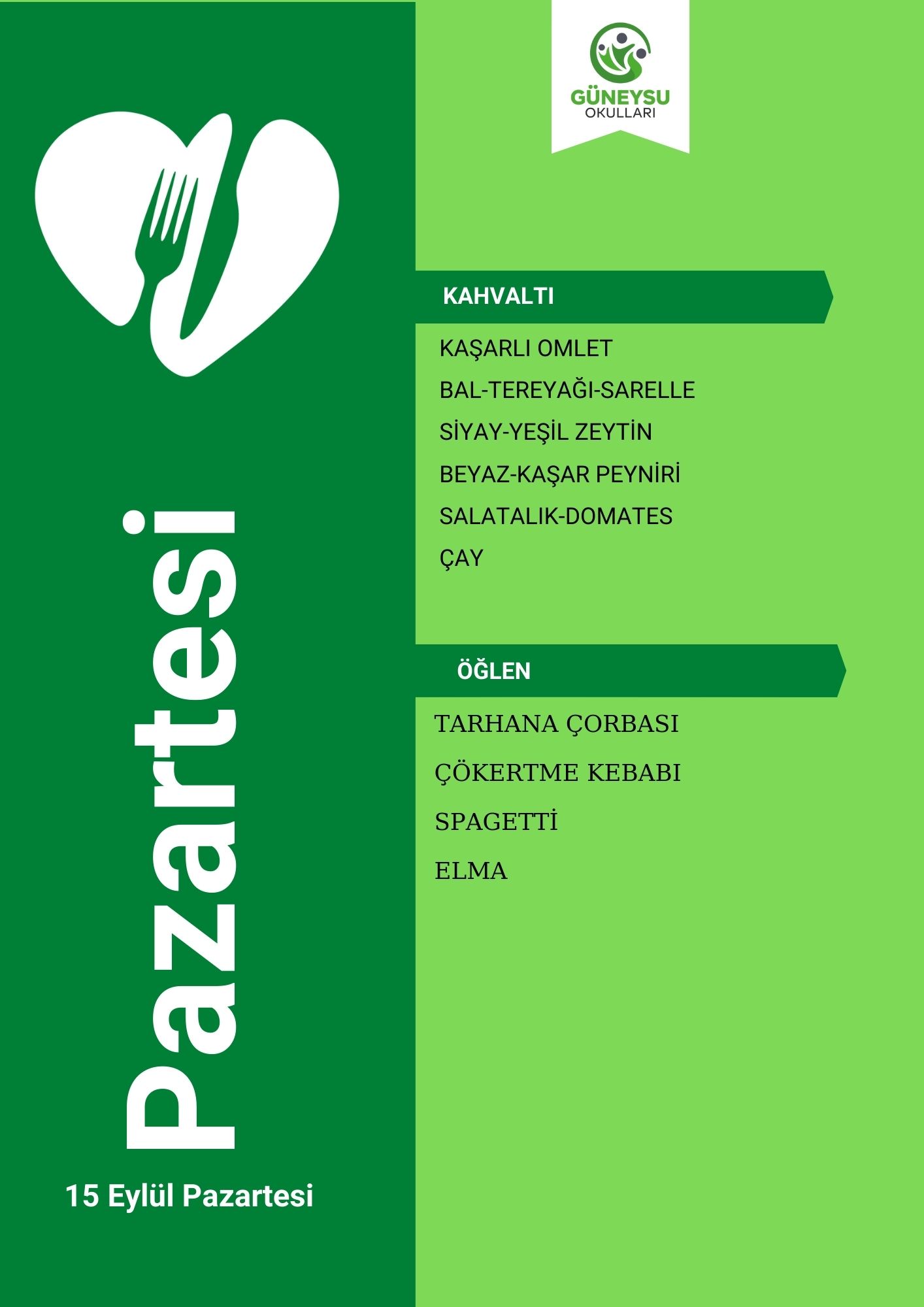 Pazartesi Menüsü